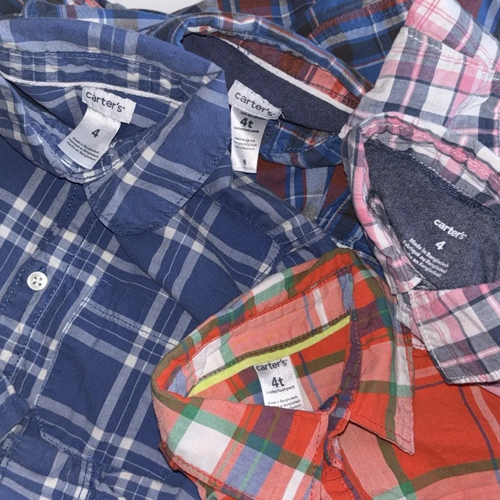 Carter’s Boys Long Sleeve Plaid Oxford Shirt 4T Boys Spring Dress Shirt